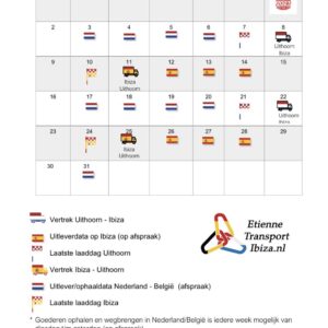 Schema Transport Ibiza januari 2023
